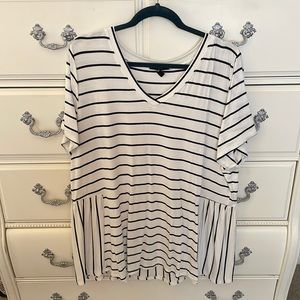 Lane Bryant Striped Peplum Tee